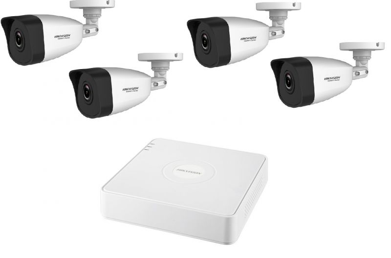 IP комплект за видеонаблюдение 4 броя IP камера HWI-B121H 2 Мегапиксела + 4-канален NVR DS-7104NI-Q1(C)